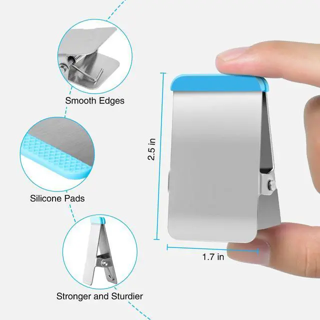 Alt view image 3 of 7 - Chip Clips Heavy Duty, 12 Pack Chip Bag Clip with Colored Silicone, Stainless Steel Bag Clips for Food Snack, Flat Metal Clamp for Office Kitchen