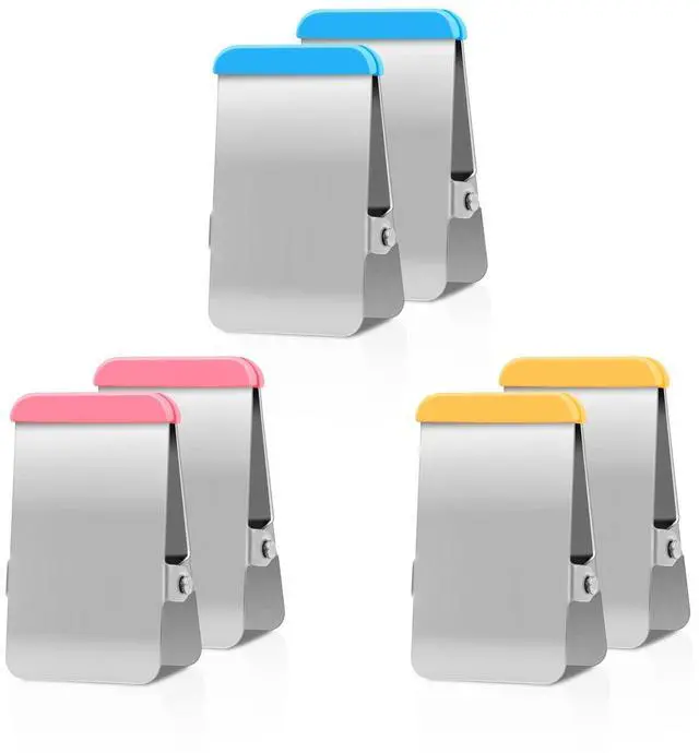 Main image of Chip Clips Heavy Duty, 12 Pack Chip Bag Clip with Colored Silicone, Stainless Steel Bag Clips for Food Snack, Flat Metal Clamp for Office Kitchen