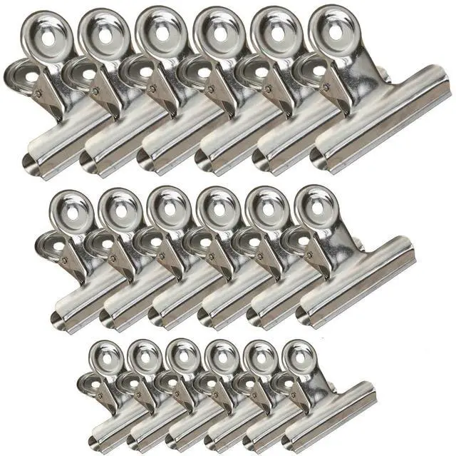 Main image of 18 Pack Stainless Steel Chip Bag Clips Heavy Duty Food Bags Clamp Clips for Kitchen Office School, 3 Sizes(3In, 2.5In, 2In)
