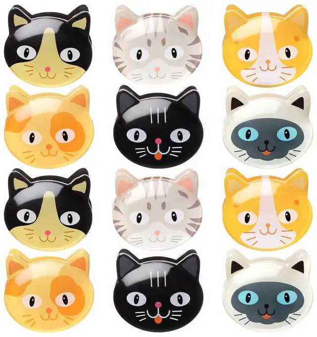 Main image of 12 Pcs Cute Cat Chip Clips Kitten Bag Clips Multipurpose Kitten Snack Chip Sealer Cute Cat Party Supplies for Photos Notepaper Kitchen Gadgets
