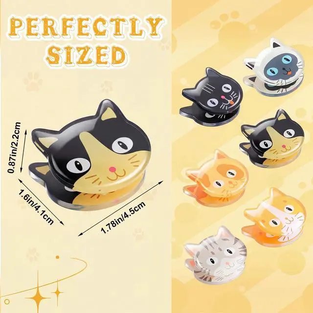 Alt view image 6 of 7 - 12 Pcs Cute Cat Chip Clips Kitten Bag Clips Multipurpose Kitten Snack Chip Sealer Cute Cat Party Supplies for Photos Notepaper Kitchen Gadgets