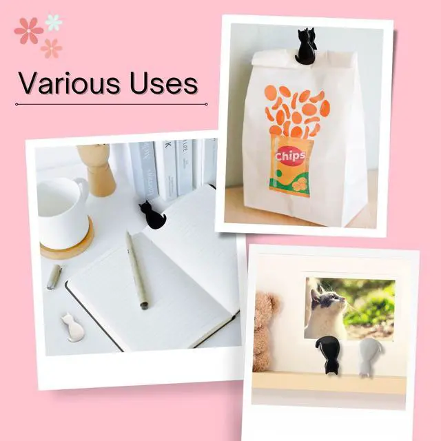 Alt view image 6 of 6 - Sturdy & Cute Cat Chip Clips - Set of 6 Strong Grip for Snack Bags, Documents, Gift Bags Durable and Resilient