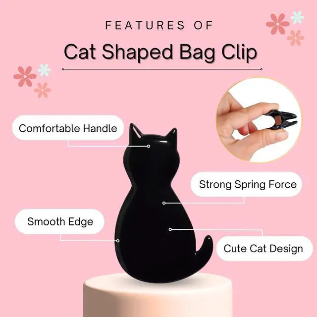 Alt view image 2 of 6 - Sturdy & Cute Cat Chip Clips - Set of 6 Strong Grip for Snack Bags, Documents, Gift Bags Durable and Resilient