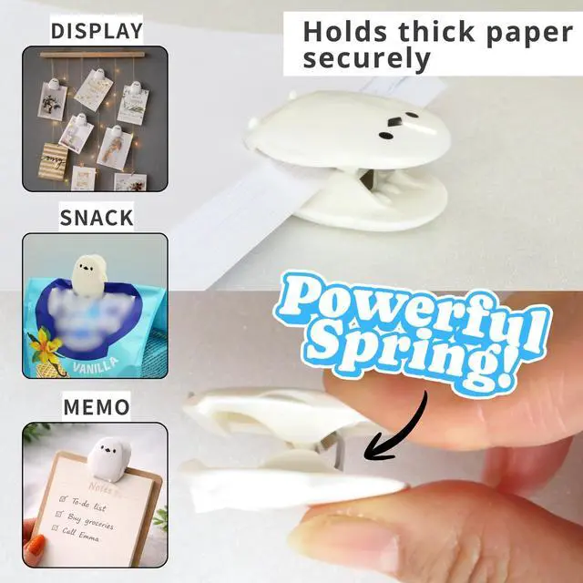 Alt view image 5 of 6 - Cute Kawaii Little Bird Chip Clips Mini Japanese Bag Clips, Set of 4 Small Gift Idea, Strong Grip Food & Paper Clips