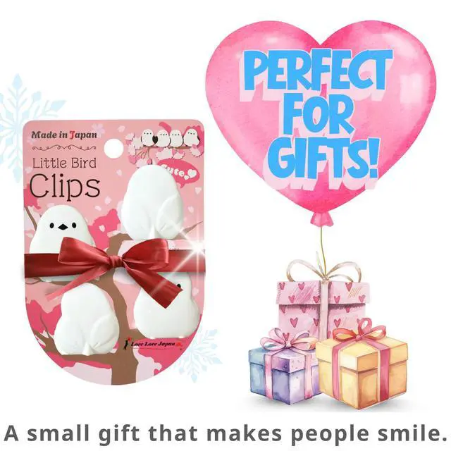Alt view image 6 of 6 - Cute Kawaii Little Bird Chip Clips Mini Japanese Bag Clips, Set of 4 Small Gift Idea, Strong Grip Food & Paper Clips