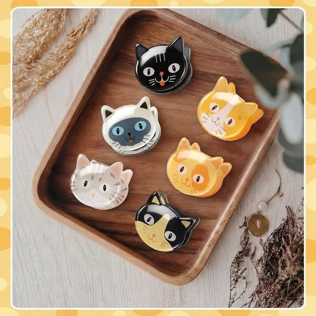 Alt view image 4 of 7 - 12 Pcs Cute Cat Chip Clips Kitten Bag Clips Multipurpose Kitten Snack Chip Sealer Cute Cat Party Supplies for Photos Notepaper Kitchen Gadgets