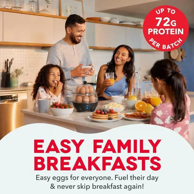 Alt view image 4 of 7 - Egg Cooker - Boiler, Poacher & Steamer - Includes Measuring & Recipe Guide - Dishwasher Safe - Holds 12 Eggs, Black