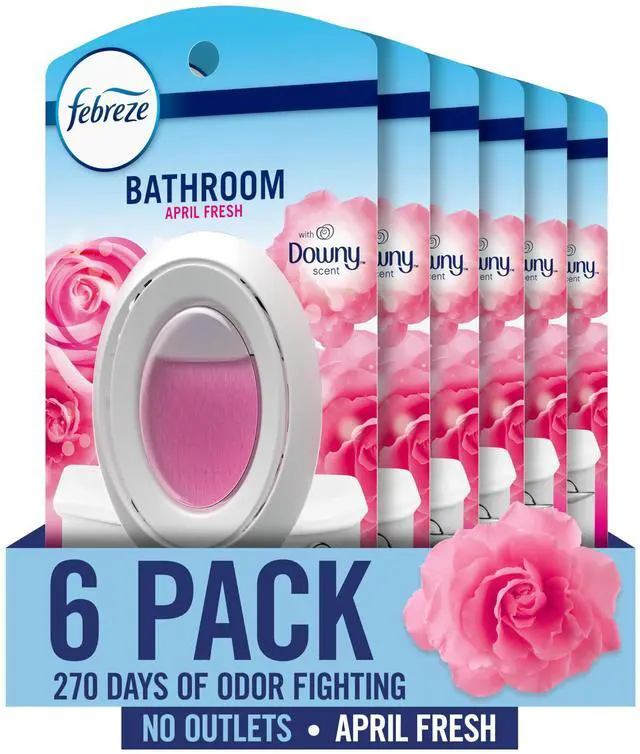 Main image of Bathroom Air Freshener, Odor-Fighting Plug-In Alternative, Home, Bathroom & Kitchen Use, Downy April Fresh Scent, 6 Count