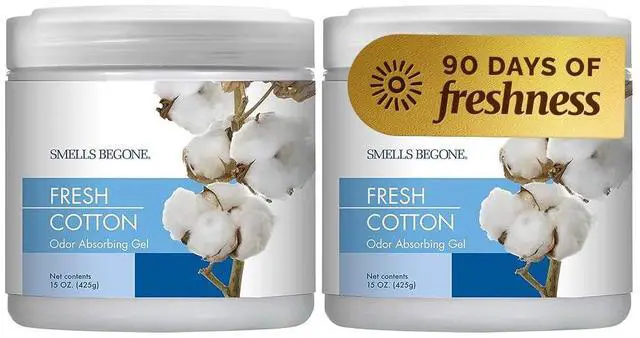 Main image of 15oz Gel Odor Eliminator - Absorb & Remove Tough Odors in Pet Areas, Bathrooms, Basements, Garage, Cars, RVs & Boats - Eliminate Odors Quickly (2-Pack, Fresh Cotton)