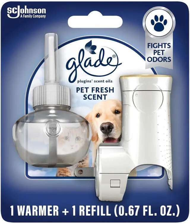 Main image of PlugIns Refills Air Freshener Starter Kit, Pet Fresh Scent, Scented and Essential Oils for Home and Bathroom, 0.67 Fl Oz, 1 Warmer + 1 Refill