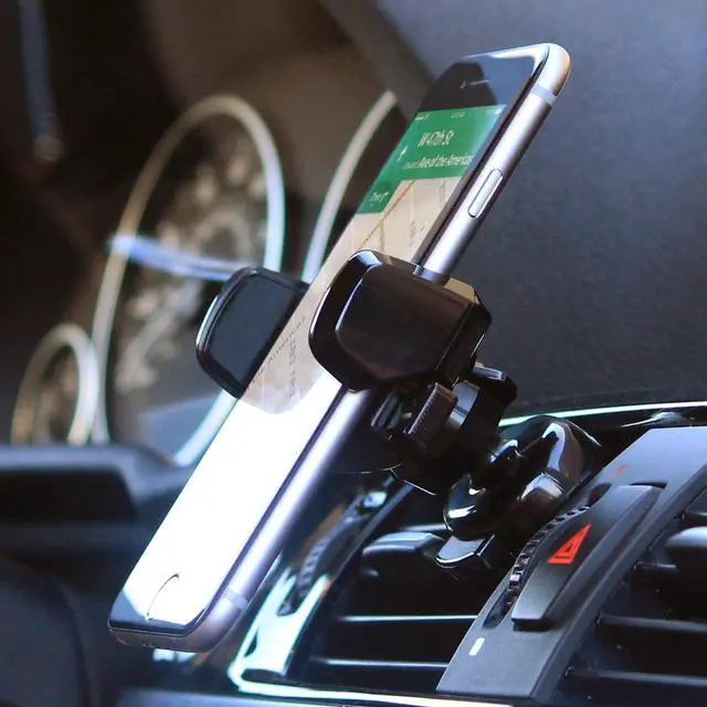 Alt view image 6 of 7 - Easy One Touch Mini Air Vent Car Mount Holder Cradle for iPhone Xs Max R 8 Plus 7 Samsung Galaxy S10 E S9 S8 Plus Edge, Note 9 & Other Smartphone, 2.2 x 4.8 x 5.7 inches