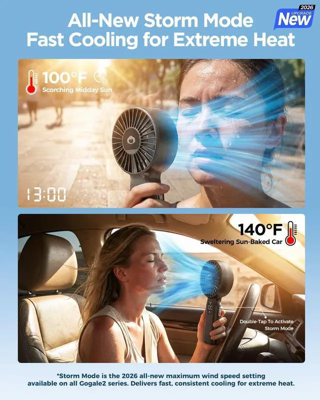 Alt view image 6 of 7 - Portable Handheld Fan, 100 Speed Scroll Wheel Control with Boost Mode, 42H Long Runtime, 6700mAh Rechargeable Travel Fan, LED Display, Quiet Personal Fan for Concerts Camping Office-Black