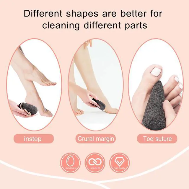 Alt view image 3 of 7 - 3 Shapes Natural Volcanic Pumice Stone for Feet Pumice Cleaning Stone for Sole of The Foot,Edges of The Foot,Toe Seams,Foot Scrubber for Dead Skin Remover Deep Clean