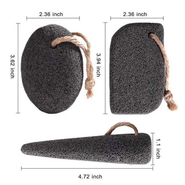 Alt view image 2 of 7 - 3 Shapes Natural Volcanic Pumice Stone for Feet Pumice Cleaning Stone for Sole of The Foot,Edges of The Foot,Toe Seams,Foot Scrubber for Dead Skin Remover Deep Clean