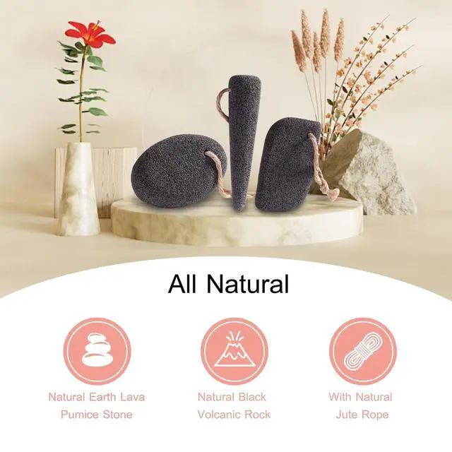 Alt view image 7 of 7 - 3 Shapes Natural Volcanic Pumice Stone for Feet Pumice Cleaning Stone for Sole of The Foot,Edges of The Foot,Toe Seams,Foot Scrubber for Dead Skin Remover Deep Clean