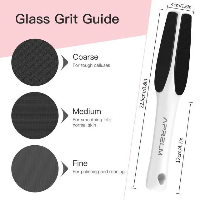 Alt view image 3 of 6 - 3-Sided Nano Glass Foot File, 3-in-1 Coarse/Medium/Fine Foot Callus Remover, Professional Callus Remover for Feet Hard Skin Smooth Polishing (White)