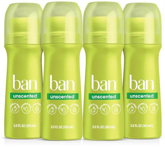 Main image of Invisible Roll-on Antiperspirant Deodorant for Women and Men, 24-hour Underarm Odor & Sweat Protection, Unscented, 3.5 Oz, Pack of 4