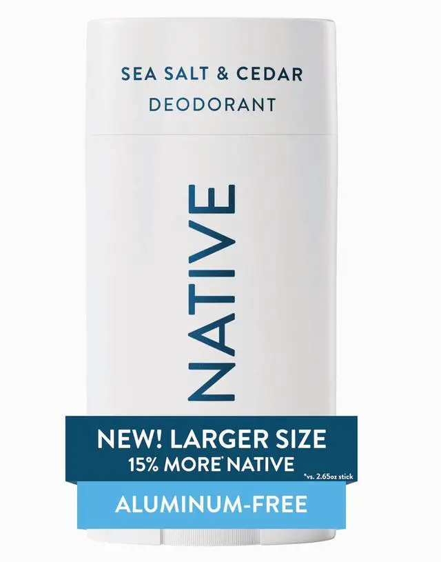 Main image of Aluminum Free Deodorant, Sea Salt & Cedar, Large Size Stick, 72 Hour Odor Control, for Women & Men, Contains Naturally Derived Ingredients, 3.1 oz
