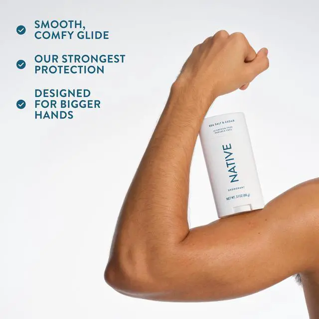 Alt view image 7 of 7 - Aluminum Free Deodorant, Sea Salt & Cedar, Large Size Stick, 72 Hour Odor Control, for Women & Men, Contains Naturally Derived Ingredients, 3.1 oz