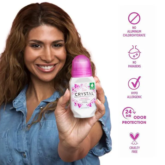 Alt view image 3 of 7 - Mineral Deodorant Roll-On Unscented Body Deodorant With 24-Hour Odor Protection, Aluminum Chloride & Paraben Free, 2.25 FL OZ (Packaging May Vary)