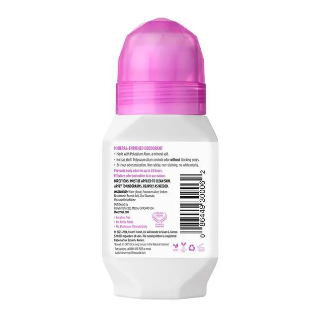Alt view image 2 of 7 - Mineral Deodorant Roll-On Unscented Body Deodorant With 24-Hour Odor Protection, Aluminum Chloride & Paraben Free, 2.25 FL OZ (Packaging May Vary)