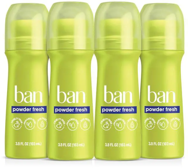 Main image of Invisible Roll-on Antiperspirant Deodorant for Women and Men, 24-hour Underarm Odor & Sweat Protection, Powder Fresh, 3.5 Oz, Pack of 4