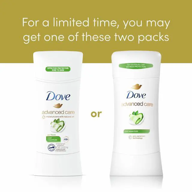 Alt view image 4 of 5 - Advanced Care Antiperspirant Deodorant Stick Cool Essentials 4 ct for helping your skin barrier repair after shaving 72 hour odor control and sweat protection with Pro Ceramide Technology 2.6 oz