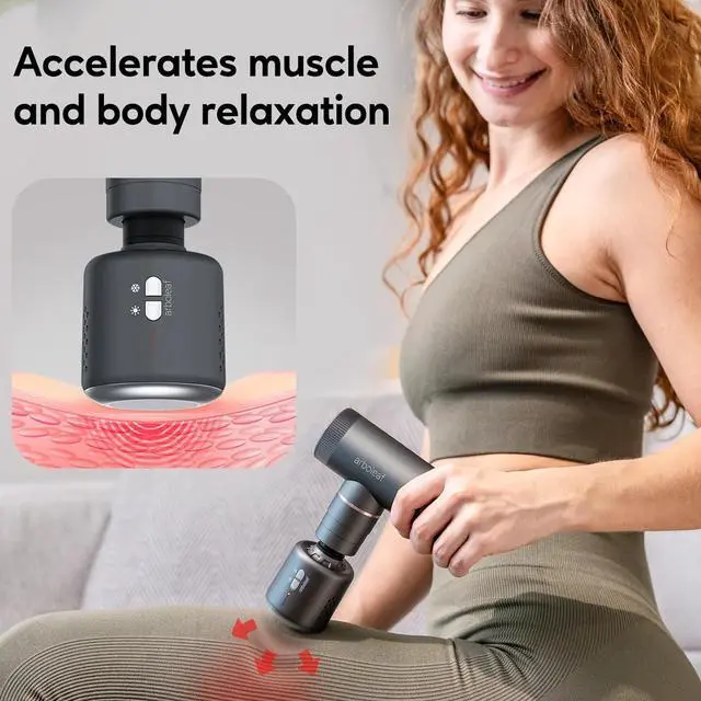 Alt view image 3 of 6 - Thermacool Massage Gun Deep Tissue with Heat and Cold Head, Full-Metal Electric Portable Hand Held Massager Gun for Back, Body Sore Muscles, Pain Relief