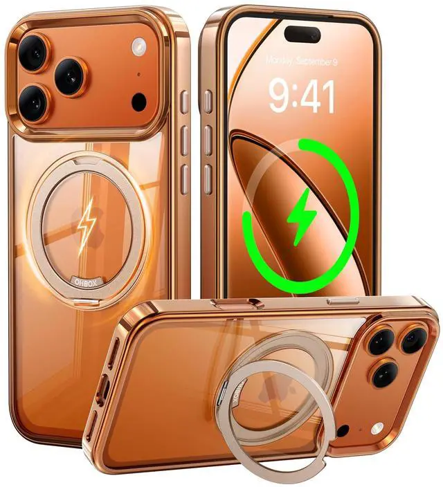 Main image of For Magnetic iPhone 17Pro Max Case Compatible with MagSafe, Desert Titanium 17 Pro Max Cover Slim Translucent Polished Phone Case for iPhone 17 Pro Max 6.9''-Rose Gold