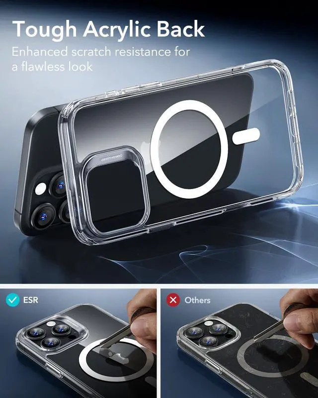 Alt view image 6 of 7 - for iPhone 16 Pro Case, Compatible with MagSafe, Shockproof Military-Grade Protection, Magnetic Phone Case for iPhone 16 Pro, Classic Hybrid Case (HaloLock), Clear