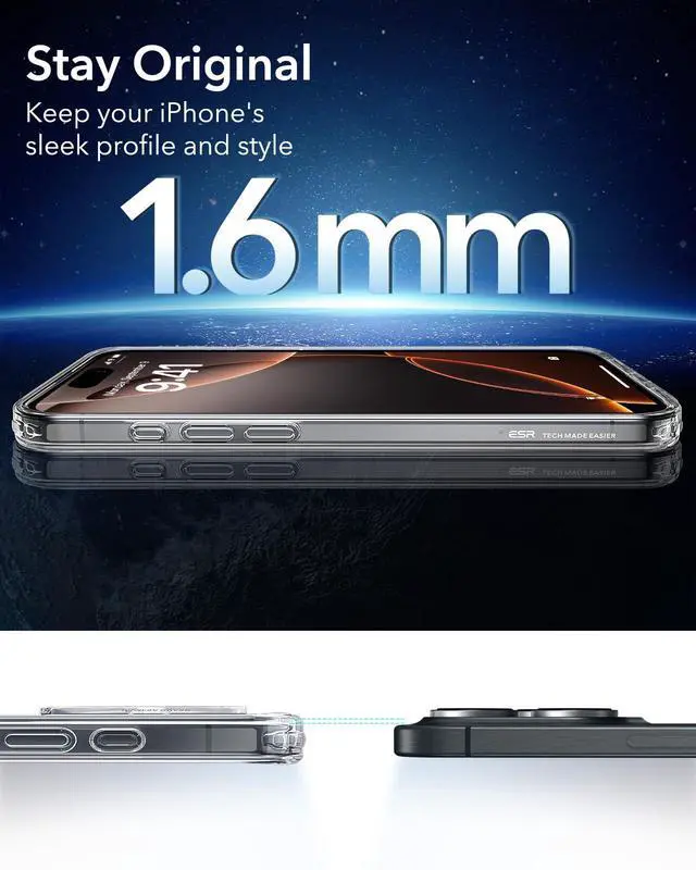 Alt view image 7 of 7 - for iPhone 16 Pro Case, Compatible with MagSafe, Shockproof Military-Grade Protection, Magnetic Phone Case for iPhone 16 Pro, Classic Hybrid Case (HaloLock), Clear