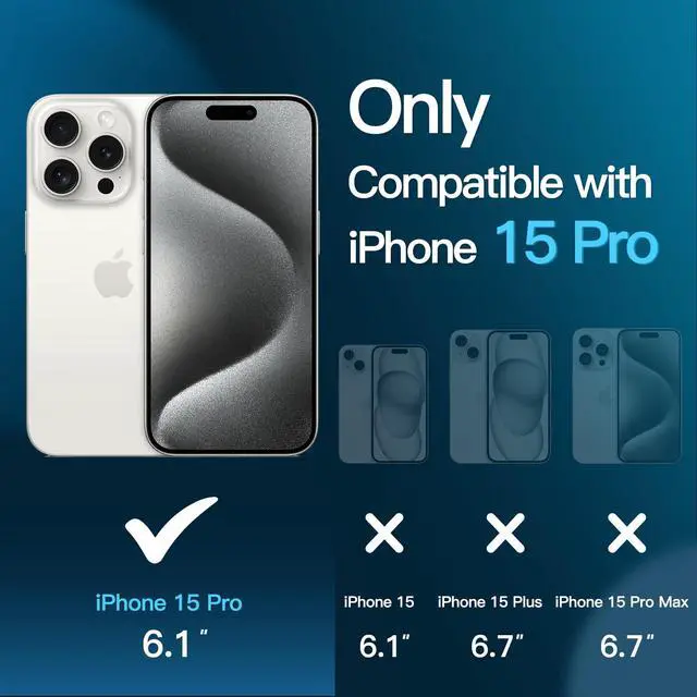 Alt view image 3 of 7 - Screen Protector for iPhone 15 Pro 6.1-Inch, Tempered Glass Film with Easy Installation Tool, Case-Friendly, HD Clear, 3-Pack