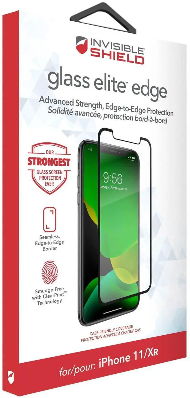 Main image of InvisibleShield Glass Elite Edge Screen Protector for iPhone 11 and iPhone XR Tempered Glass, Smudge-Free ClearPrint, Extreme Shatter, Impact and Scratch Protection