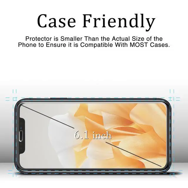 Alt view image 4 of 6 - 2 Pack Screen Protector for iPhone 11, iPhone XR 6.1-Inch Tempered Glass Film, 9H Hardness, Anti Scratch, Bubble Free, Case Friendly, Easy to Install