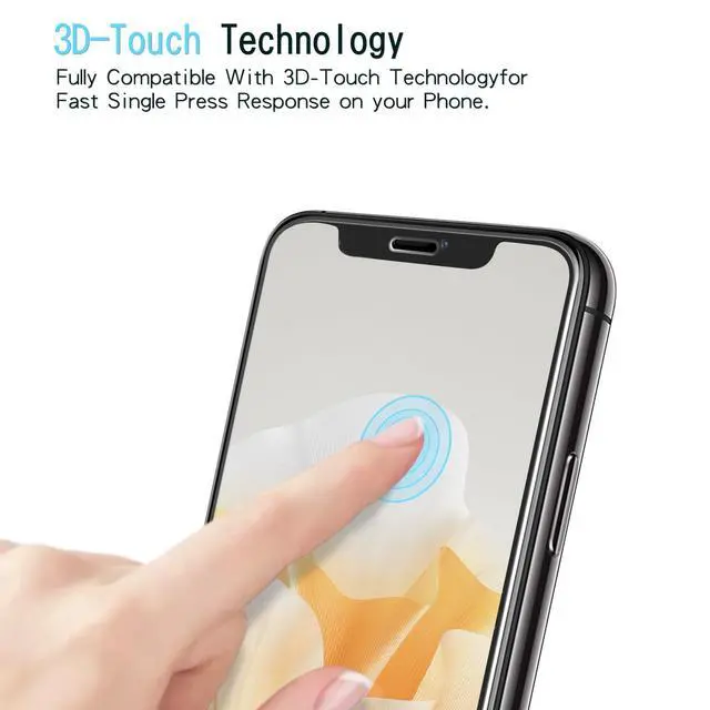 Alt view image 3 of 6 - 2 Pack Screen Protector for iPhone 11, iPhone XR 6.1-Inch Tempered Glass Film, 9H Hardness, Anti Scratch, Bubble Free, Case Friendly, Easy to Install