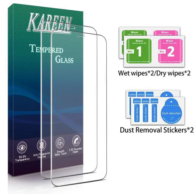 Alt view image 6 of 6 - 2 Pack Screen Protector for iPhone 11, iPhone XR 6.1-Inch Tempered Glass Film, 9H Hardness, Anti Scratch, Bubble Free, Case Friendly, Easy to Install