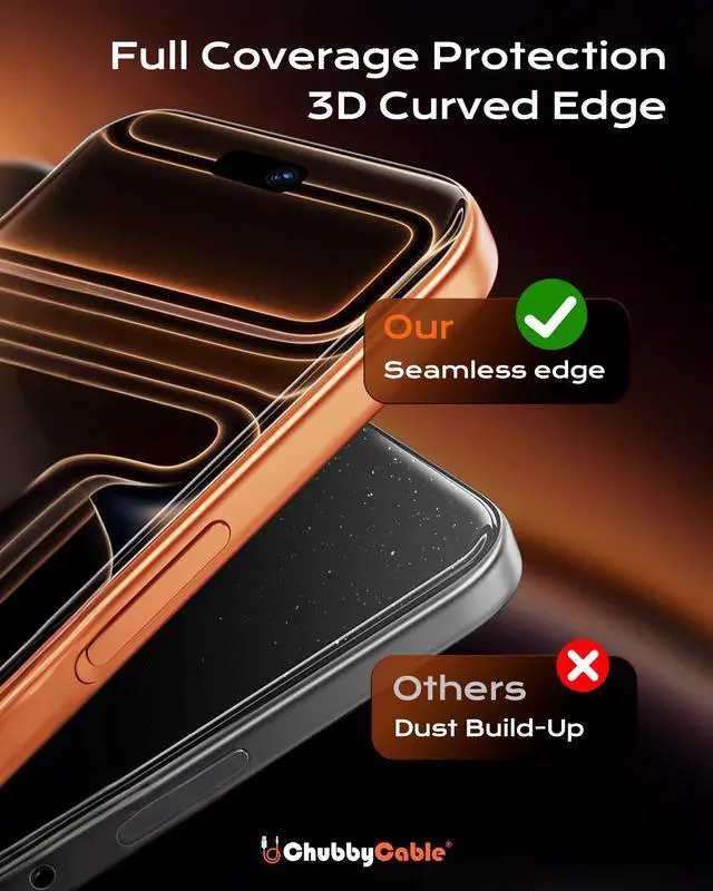 Alt view image 6 of 6 - 2PCS ChubbyShield Ultra for iPhone 17 Air HD Tempered Glass Screen Protector, Ultra-easy Install Box, Auto Dust-Elimination & Bubble Free