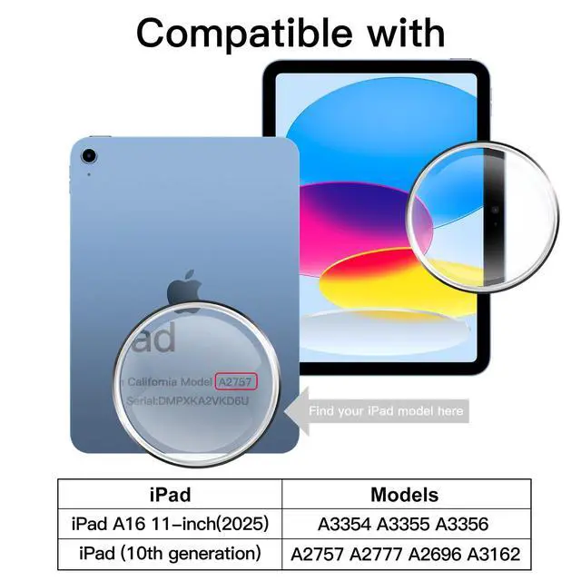 Alt view image 2 of 6 - Screen Protector for iPad (A16) 11th/10th Generation (2025/2022), 9H Tempered Glass Film, HD Clear, 2-Pack