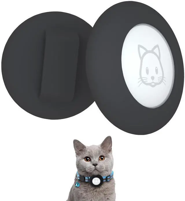 Main image of Air-tag Cat Collar Holder, Pet Silicone Protective Case for Air-tag, 2Pack Waterproof Case Cover for Apple Air-tag Cat Dog Pet Collar Within 3/8 inch