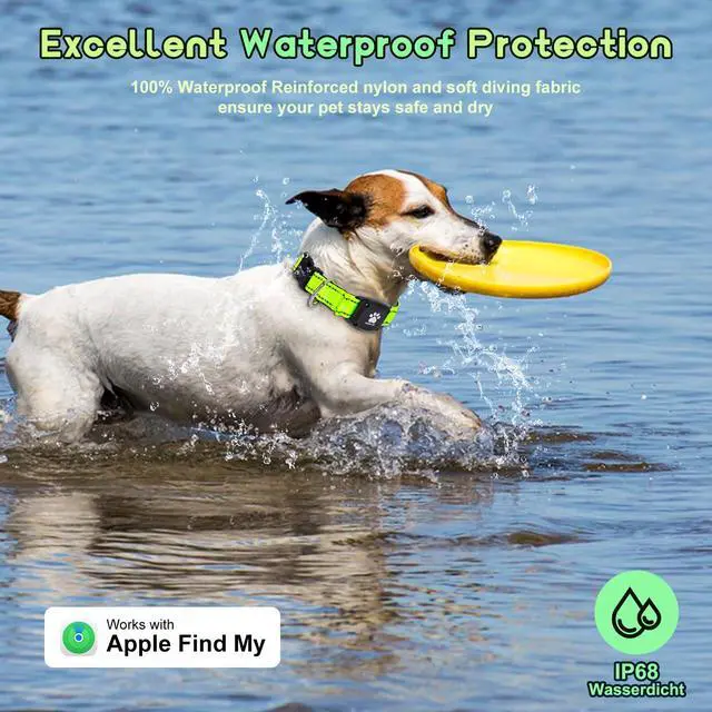 Alt view image 2 of 5 - GPS Dog Collar Tracker 2-in-1,Reflective Waterproof Pet Collar,iOS-Only,No Monthly Fees,Unlimited Range,Dog Tracking Collar Pet Tracker,for Small Medium Large Dogs(XS (10.6"-13.6"), Green)