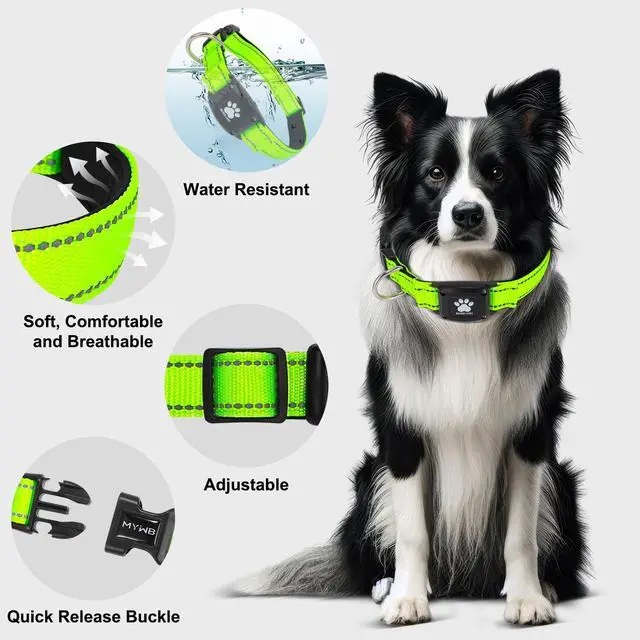 Alt view image 5 of 5 - GPS Dog Collar Tracker 2-in-1,Reflective Waterproof Pet Collar,iOS-Only,No Monthly Fees,Unlimited Range,Dog Tracking Collar Pet Tracker,for Small Medium Large Dogs(XS (10.6"-13.6"), Green)