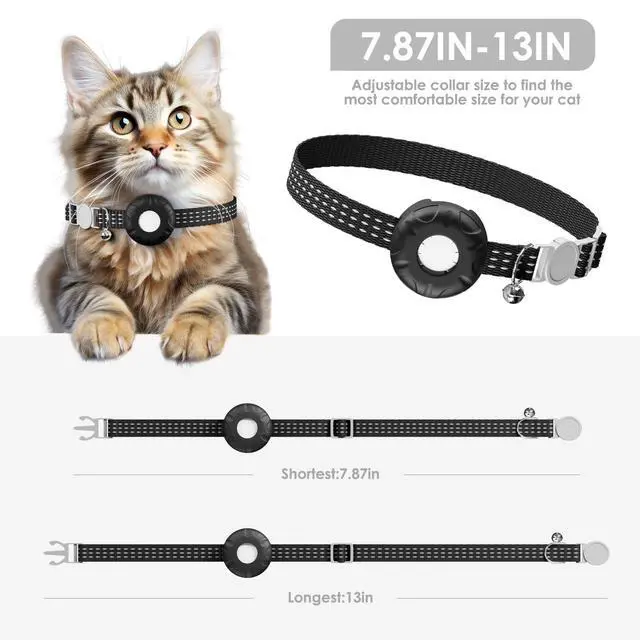 Alt view image 3 of 7 - Pet Tracker for Cats, Compatible with Apple Find My App (Only iOS), Cat GPS Tracker Works with Any Collar, No Monthly Fee, Waterproof (Black)