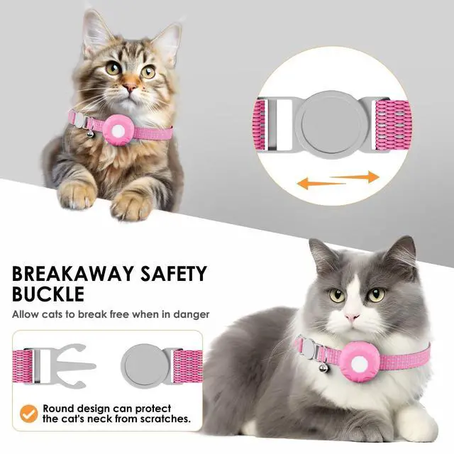 Alt view image 5 of 7 - GPS Tracker for Cats, Mini GPS Cat Tracker, Smart Pet Activity Tracker, No Monthly Fee, Pet Tracker Compatible with Apple Find My(iOS Only), Anti-Lost, Finder Tag for Vehicles, Pets, Kids, Items, Pink