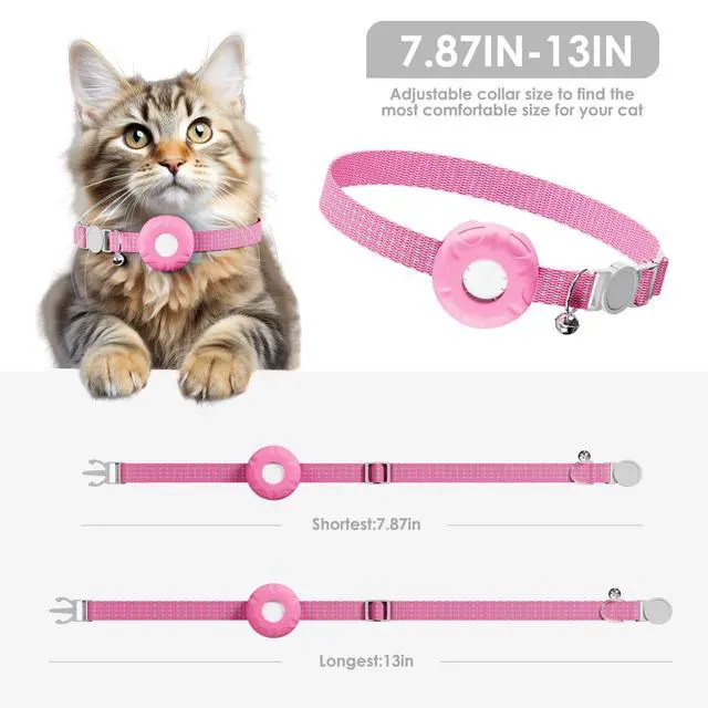Alt view image 4 of 7 - GPS Tracker for Cats, Mini GPS Cat Tracker, Smart Pet Activity Tracker, No Monthly Fee, Pet Tracker Compatible with Apple Find My(iOS Only), Anti-Lost, Finder Tag for Vehicles, Pets, Kids, Items, Pink