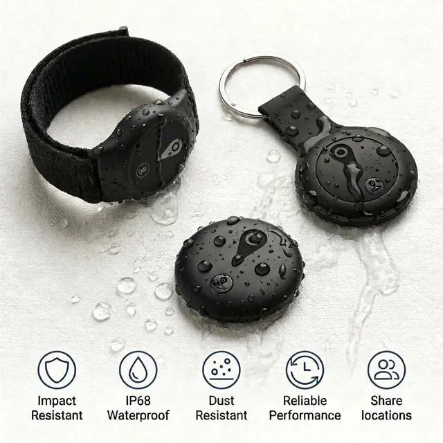 Alt view image 4 of 7 - GPS Tracker for Kids, Real-Time GPS Tracking Device for Children w/Wearable Wristband & Keychain Design, No Monthly Fee/No SIM Card, Lightweight Locator Works w/iOS Find My, Long Standby, Waterproof