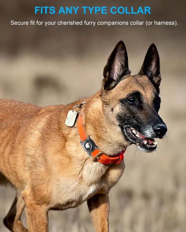 Alt view image 2 of 6 - Airtag Dog Collar Holder | Airtag Dog Collar Waterproof - Airtag Holder for Dog Collar - Dog Airtag Holder with Removable Metal Loop, Light Weight fit Width3cm/ Thick4.5mm Air Tag Dog Collar, Black, 1
