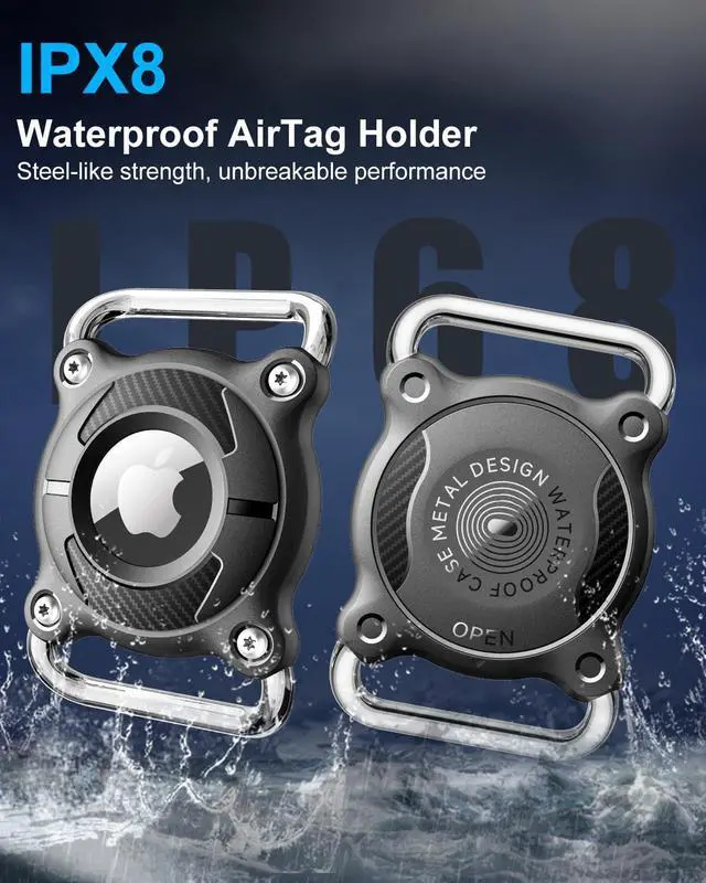 Alt view image 5 of 6 - Airtag Dog Collar Holder | Airtag Dog Collar Waterproof - Airtag Holder for Dog Collar - Dog Airtag Holder with Removable Metal Loop, Light Weight fit Width3cm/ Thick4.5mm Air Tag Dog Collar, Black, 1