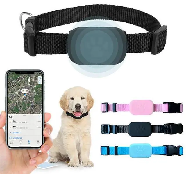 Main image of Pet GPS Tracker Collar, Unlimited Range Waterproof Cat Dog Anti-Lost Device Smart Locator Tracking GPS Tracker Collar for Apple iOS FindMy (Black, Small)