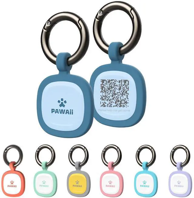 Main image of Silent Silicone Dog ID Tag, Modifiable Pet Online Profile and Emergency Contacts, Scan QR for Instant Location Alerts, 1 Pack (Deep Sea Blue)