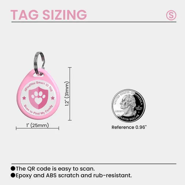 Alt view image 3 of 6 - Cat Tags Personalized Small, QR Code Cat Name Tags for Kitten Collar, Scan Location Alerts, Pink S